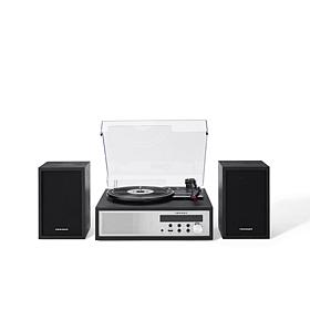 Sloane Record Player With Speakers - Black