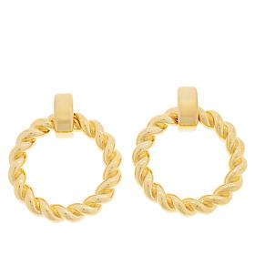 Soave Oro 14K Electroform Twisted Doorknocker Earrings
