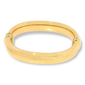 Soave Oro 14K Gold Electroform Diamond-Cut Hinged Bangle Bracelet