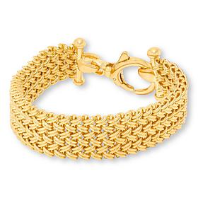 Soave Oro 14K Yellow Gold Electroform Textured Weave Bracelet