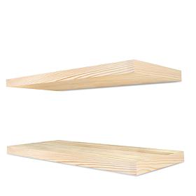 Solid Pine Wood Floating Shelves 2-Pack 16"W x 5.5"L