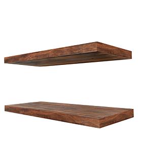 Solid Pine Wood Floating Shelves 9" x 24" 2-pack