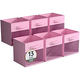 Sorbus 13" Foldable Storage Bin 6-pack with Clear Window