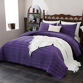South Street Loft Embossed Velvet Quilt Set 