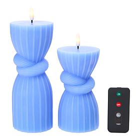 South Street Loft Set of 2 Wax Flameless Knot LED Candles 