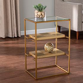 Southern Enterprises Penketh Glass-Top End Table w/ Storage
