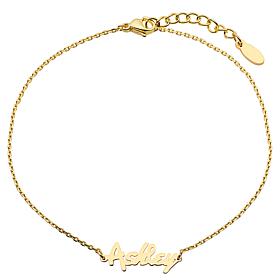 Stainless Steel Bold Name Ankle Bracelet 