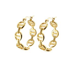 Stately Steel Buckle Hoop Earrings
