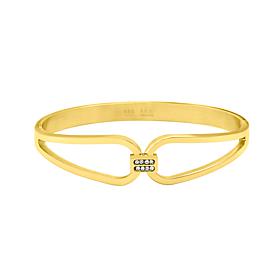 Stately Steel CZ Pave Knot Bangle
