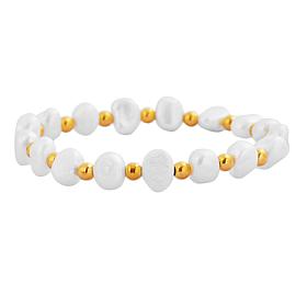 Stately Steel Fresh Water Pearls Bracelet