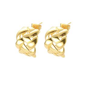 Stately Steel Open-Braided Hoop Earrings