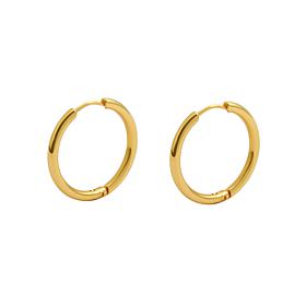 Stately Steel Rounded Tube Hoop Earring
