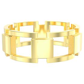 Stately Steel Square Link Ring