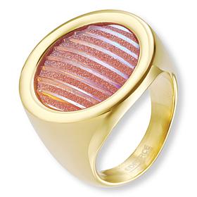 Stately Steel Stainless Steel Glass Stone Ring