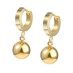 Stately Steel Stainless Steel Polished Ball Drop Earrings