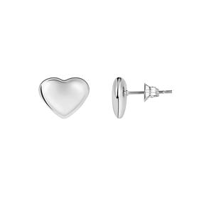 Stately Steel Stainless Steel Puffed Heart Stud Earrings