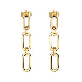 Stately Steel Stainless Steel Rectangular Chain Link Drop Earrings
