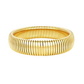 Stately Steel Stainless Steel Snake Chain Stretch Bracelet