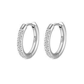 Stately Steel Stainless Steel Tube CZ Hoop Earrings