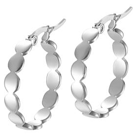 Stately Steel Wave Hoop Earrings