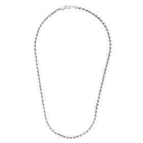 Sterling Silver 1.8mm Diamond-Cut Solid Rope Chain Necklace - 18"