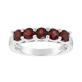 Sterling Silver 5-Stone Gemstone Band Ring