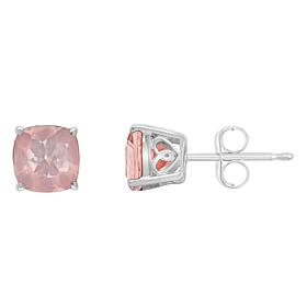 Sterling Silver 6mm Cushion-Cut Gemstone Stud Earrings
