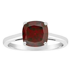 Sterling Silver 8mm Cushion-Cut Gemstone Ring