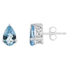 Sterling Silver 8x5mm Pear-Shaped Gemstone Stud Earrings