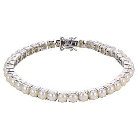 Sterling Silver Cultured Freshwater Pearl 7" Tennis Bracelet