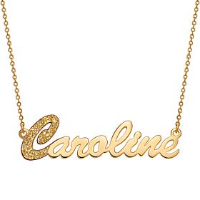 Sterling Silver Dual Finish Script Name Necklace