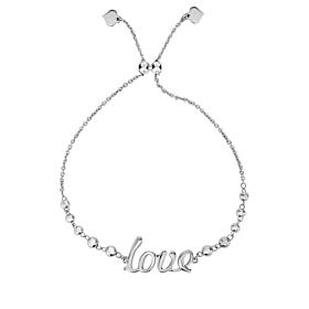 Sterling Silver "Love" Bolo Bracelet