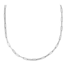 Sterling Silver Polished Flat Paperclip Chain Necklace - 24"