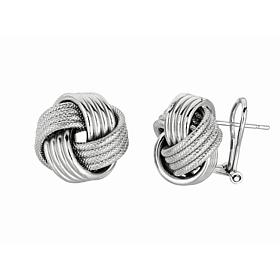 Sterling Silver Textured Love Knot Stud Earrings
