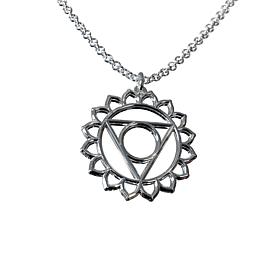 Sterling Silver Throat Chakra Pendant with Chain