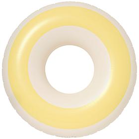 SUNNYLiFE Inflatable Tube Pool Ring Float in Butter Yellow & Cream