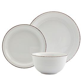 Tabletops Gallery 12PC White Farmhouse Dinnerware Set - Service for 4 