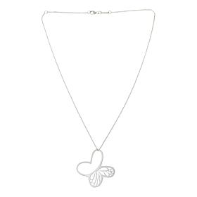 Tanya Moss Sterling Silver Monarch Butterfly Pendant with Chain