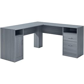 Techni Mobili Functional Storage L-Shaped Computer Desk - Gray