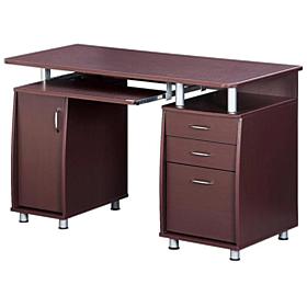 Techni Mobili Workstation Computer Desk with Storage - Chocolate