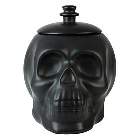 Ten Strawberry Street Matte Black Ceramic Skull Cookie Jar