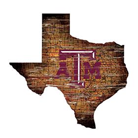 Texas A&M University Distressed State with Logo