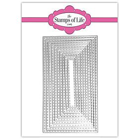The Stamps of Life Mini Slimline Stitched Rectangles Die - Set of 10