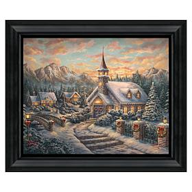 Thomas Kinkade Christmas Service - 16" x 20" Brushstroke Vignette