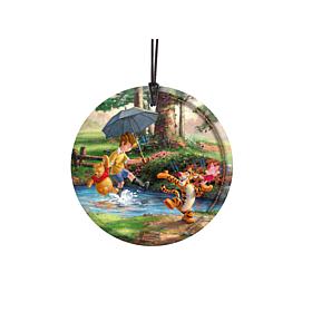 Thomas Kinkade Disney Hanging Glass Ornament - Winnie the Pooh