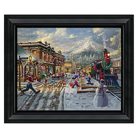 Thomas Kinkade Disney Mickey and Minnie Candy Cane Express - 16" x ...