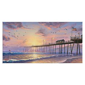 Thomas Kinkade Footprints in the Sand - 16" x 31" Gallery Wrapped C...
