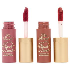 Too Faced Cloud Crush Whipped Lip & Cheek 2pk Roses/Milk & Cookies