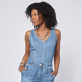 Tower Hill by Christie Brinkley Double Take Denim Knit Illusion Tank
