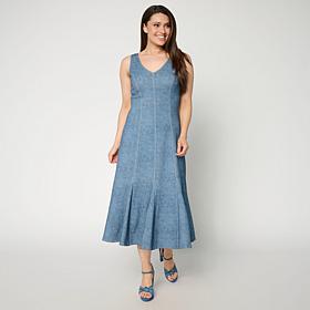 Tower Hill by Christie Brinkley Double Take Denim Knit Illusion Dress